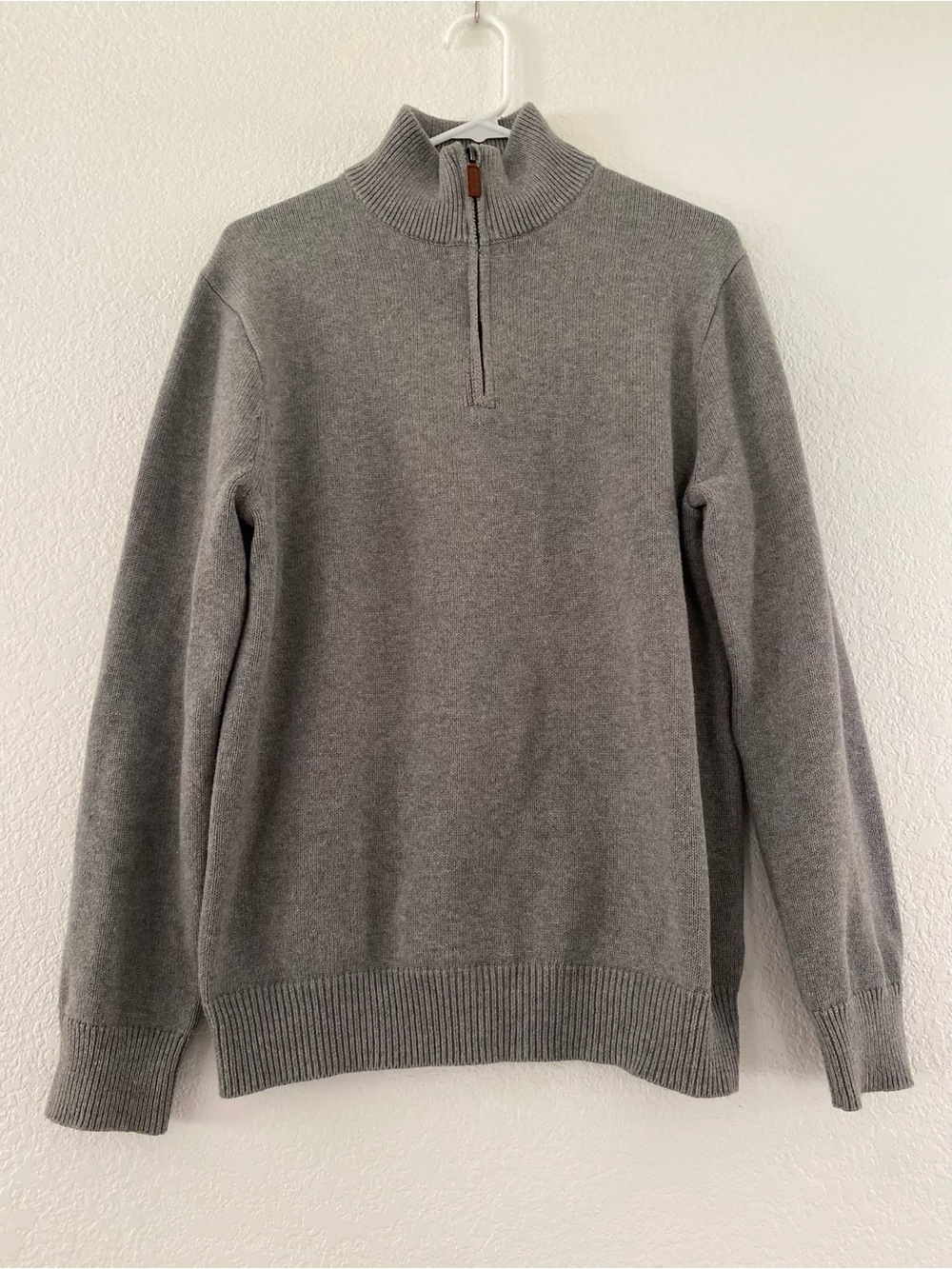 J.Crew Men's Slim Gray Cotton Cashmere Blend Half-Zip Sweater Medium Quiet Luxe